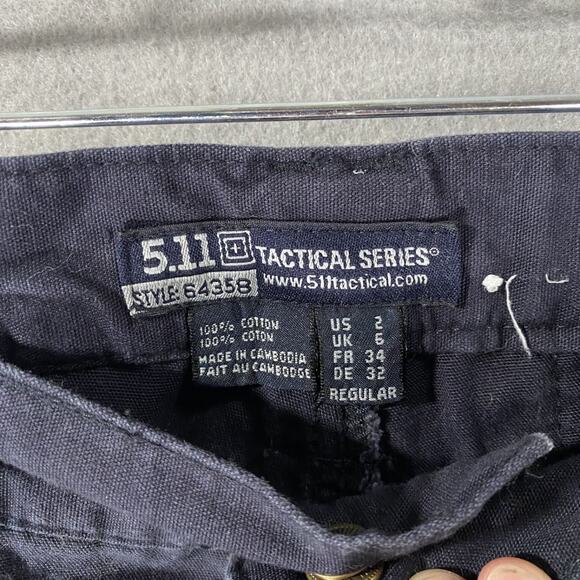 5.11 Tactical Pants Womens 2 Blue Cargo Ripstop Workwear Uniform Hiking - Picture 4 of 9